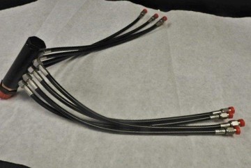 14602 Fuel Block w HOSES- Distribution or Return Block- Log- w 8-  -6 outlets